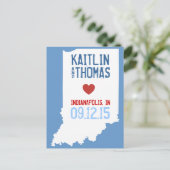 Save the Date - Anpassbar - Indiana Ankündigungspostkarte (Stehend Vorderseite)