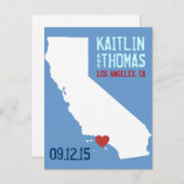 Save the Date - Anpassbar - Kalifornien Ankündigungspostkarte (Vorne/Hinten)