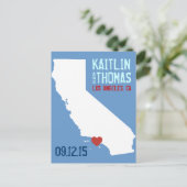 Save the Date - Anpassbar - Kalifornien Ankündigungspostkarte (Stehend Vorderseite)