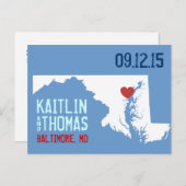 Save the Date - Anpassbar - Maryland Ankündigungspostkarte (Vorne/Hinten)