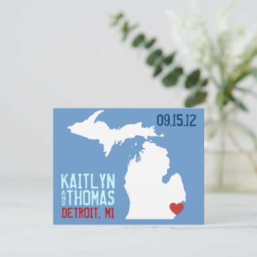 Save the Date - Anpassbar - Michigan (Stehend Vorderseite)