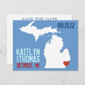 Save the Date - Anpassbar - Michigan (Vorne/Hinten)