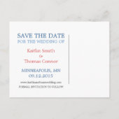 Save the Date - Anpassbar - Minnesota Ankündigungspostkarte (Rückseite)
