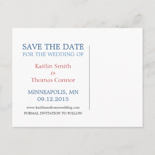 Save the Date - Anpassbar - Minnesota Ankündigungspostkarte (Rückseite)