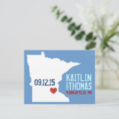 Save the Date - Anpassbar - Minnesota Ankündigungspostkarte (Stehend Vorderseite)