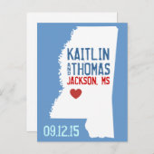 Save the Date - Anpassbar - Mississippi Ankündigungspostkarte (Vorne/Hinten)