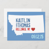 Save the Date - Anpassbar - Montana Ankündigungspostkarte (Vorne/Hinten)