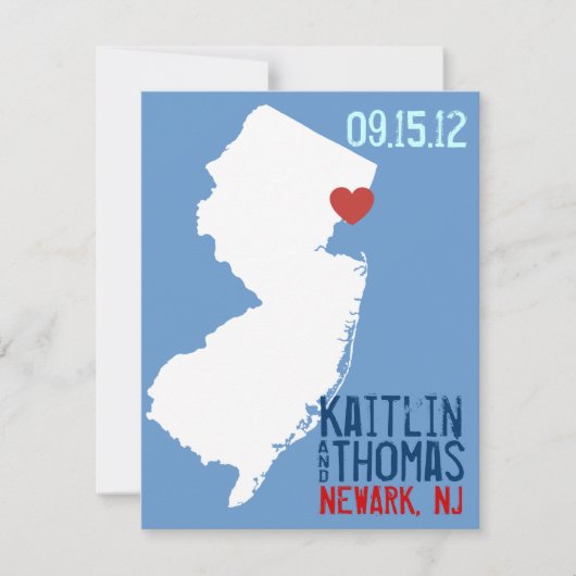 Save the Date - Anpassbar - New Jersey (Vorderseite)