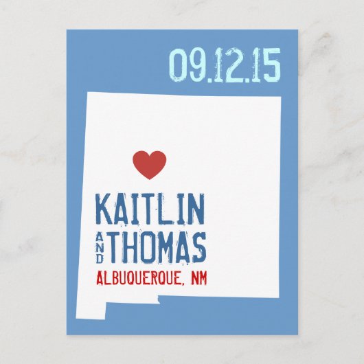 Save the Date - Anpassbar - New Mexico Ankündigungspostkarte (Vorderseite)