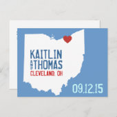 Save the Date - Anpassbar - Ohio Ankündigungspostkarte (Vorne/Hinten)