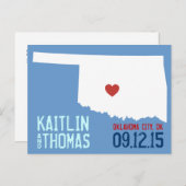 Save the Date - Anpassbar - Oklahoma Ankündigungspostkarte (Vorne/Hinten)