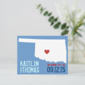 Save the Date - Anpassbar - Oklahoma Ankündigungspostkarte (Stehend Vorderseite)