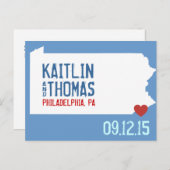 Save the Date - Anpassbar - Pennsylvania Ankündigungspostkarte (Vorne/Hinten)