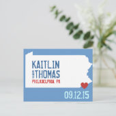 Save the Date - Anpassbar - Pennsylvania Ankündigungspostkarte (Stehend Vorderseite)