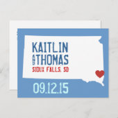 Save the Date - Anpassbar - Süddakota Ankündigungspostkarte (Vorne/Hinten)