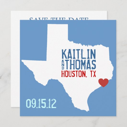 Save the Date - Anpassbar - Texas (Vorne/Hinten)