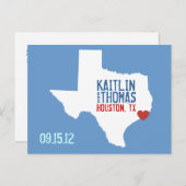 Save the Date - Anpassbar - Texas Ankündigungspostkarte (Vorne/Hinten)