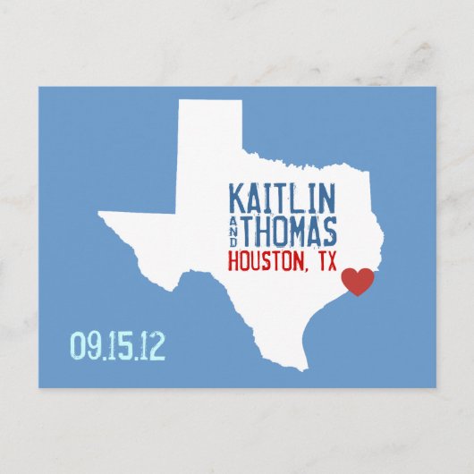 Save the Date - Anpassbar - Texas Ankündigungspostkarte (Vorderseite)