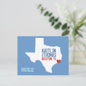 Save the Date - Anpassbar - Texas Ankündigungspostkarte (Stehend Vorderseite)