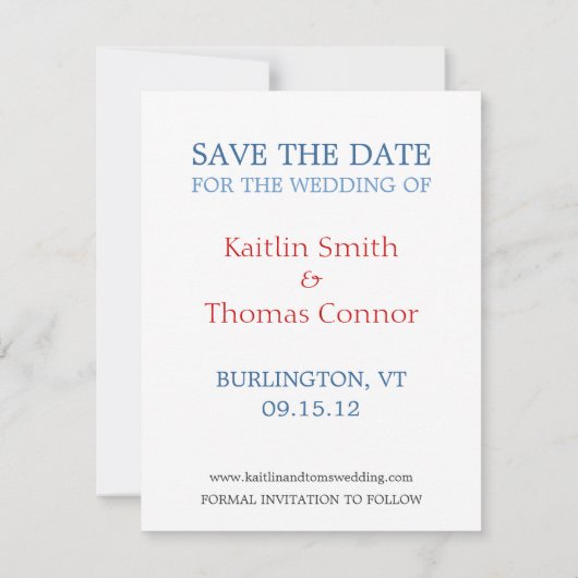 Save the Date - Anpassbar - Vermont (Rückseite)