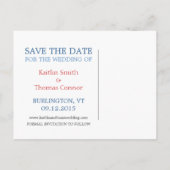 Save the Date - Anpassbar - Vermont Ankündigungspostkarte (Rückseite)