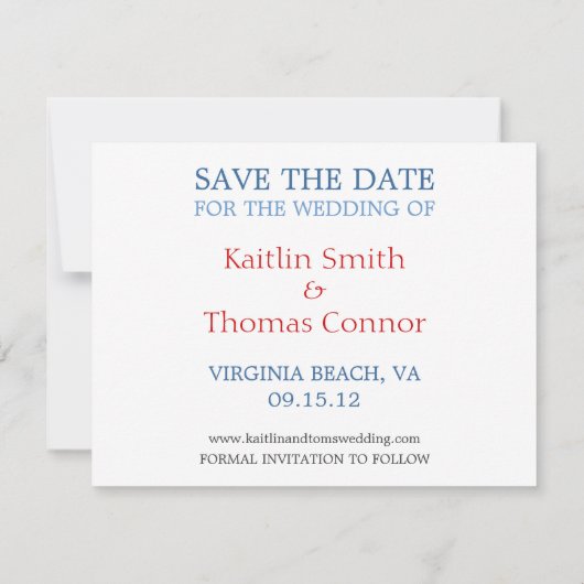 Save the Date - Anpassbar - Virginia (Rückseite)