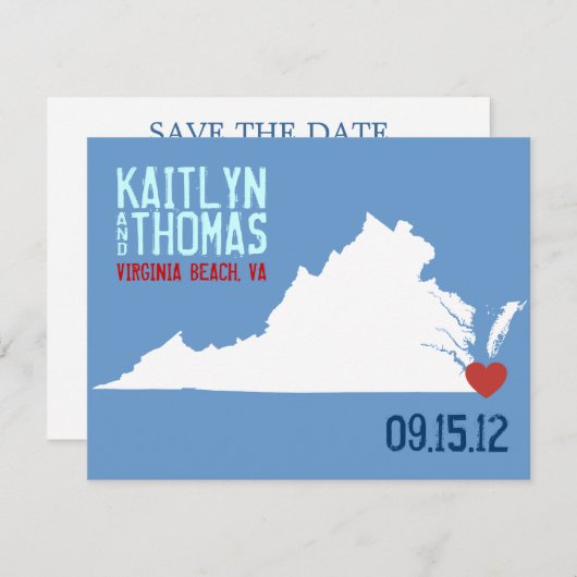 Save the Date - Anpassbar - Virginia (Vorne/Hinten)