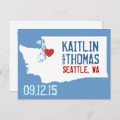 Save the Date - Anpassbar - Washington Ankündigungspostkarte (Vorne/Hinten)