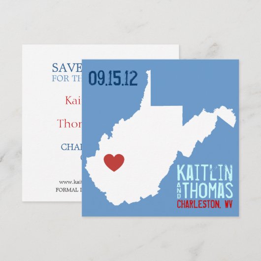 Save the Date - Anpassbar - West Virginia (Vorne/Hinten)