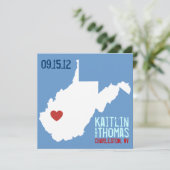 Save the Date - Anpassbar - West Virginia (Stehend Vorderseite)