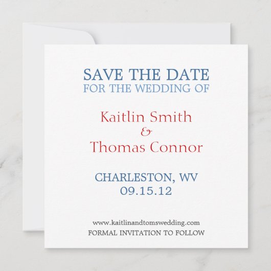 Save the Date - Anpassbar - West Virginia (Rückseite)