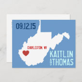 Save the Date - Anpassbar - West Virginia Ankündigungspostkarte (Vorne/Hinten)