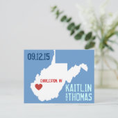 Save the Date - Anpassbar - West Virginia Ankündigungspostkarte (Stehend Vorderseite)