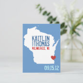 Save the Date - Anpassbar - Wisconsin (Stehend Vorderseite)