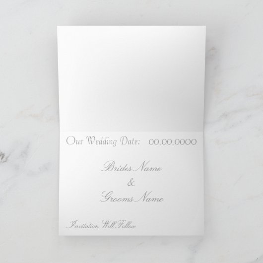 Save the Date anpassbare Grußkarten Ankündigung (Innenseite)