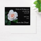 Save the Date anpassbare Karte, rosa Rosenknospe (Schreibtisch)