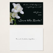 Save the Date anpassbare Karte, weiße Freesias (Vorne & Hinten)