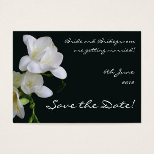 Save the Date anpassbare Karte, weiße Freesias