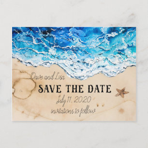 Save the Date anpassbare Strandpostkarte Postkarte