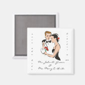 Save the Date anpassbares Hochzeitsmagazin Magnet (Vorderseite/Rückseite)