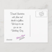 Save the Date anpassen Ankündigungspostkarte (Rückseite)