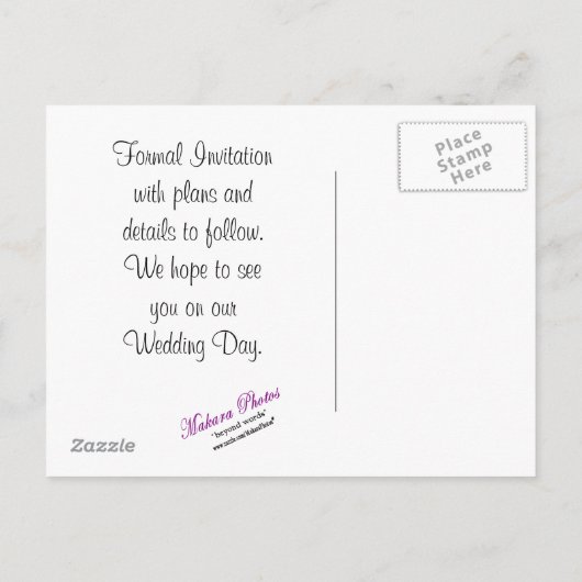 Save the Date anpassen Ankündigungspostkarte (Rückseite)