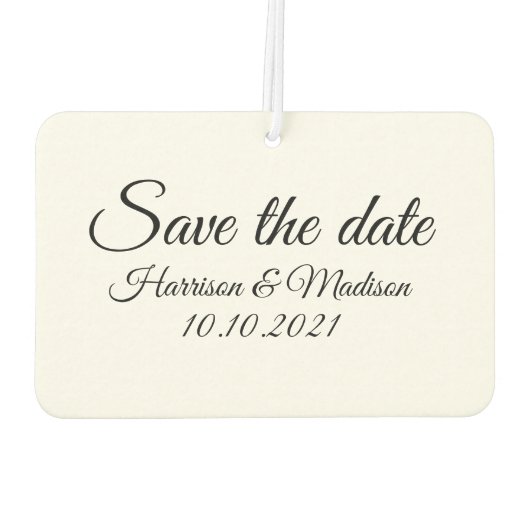 Save the Date, Anpassung der Ankündigung von Hochz Autolufterfrischer (Rückseite)