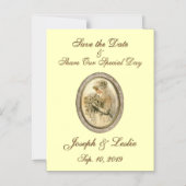 Save the Date antikes Brautgelb Magneteinladung (Vorderseite)