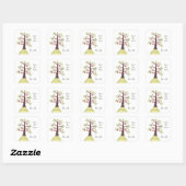 Save the Date Apple Tree Monogram Square Sticker (Blatt)