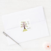 Save the Date Apple Tree Monogram Square Sticker (Umschlag)