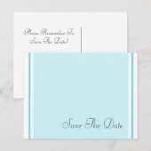 Save the Date Aqua Aquamarin Postkarten (Vorne/Hinten)