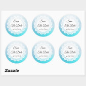 Save the Date Aqua Blue Wedding Sticker (Blatt)