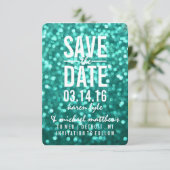 Save The Date | Aqua Lit Glitzer Fab (Stehend Vorderseite)