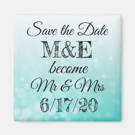 Save the Date Aquamarin Wedding Magnet